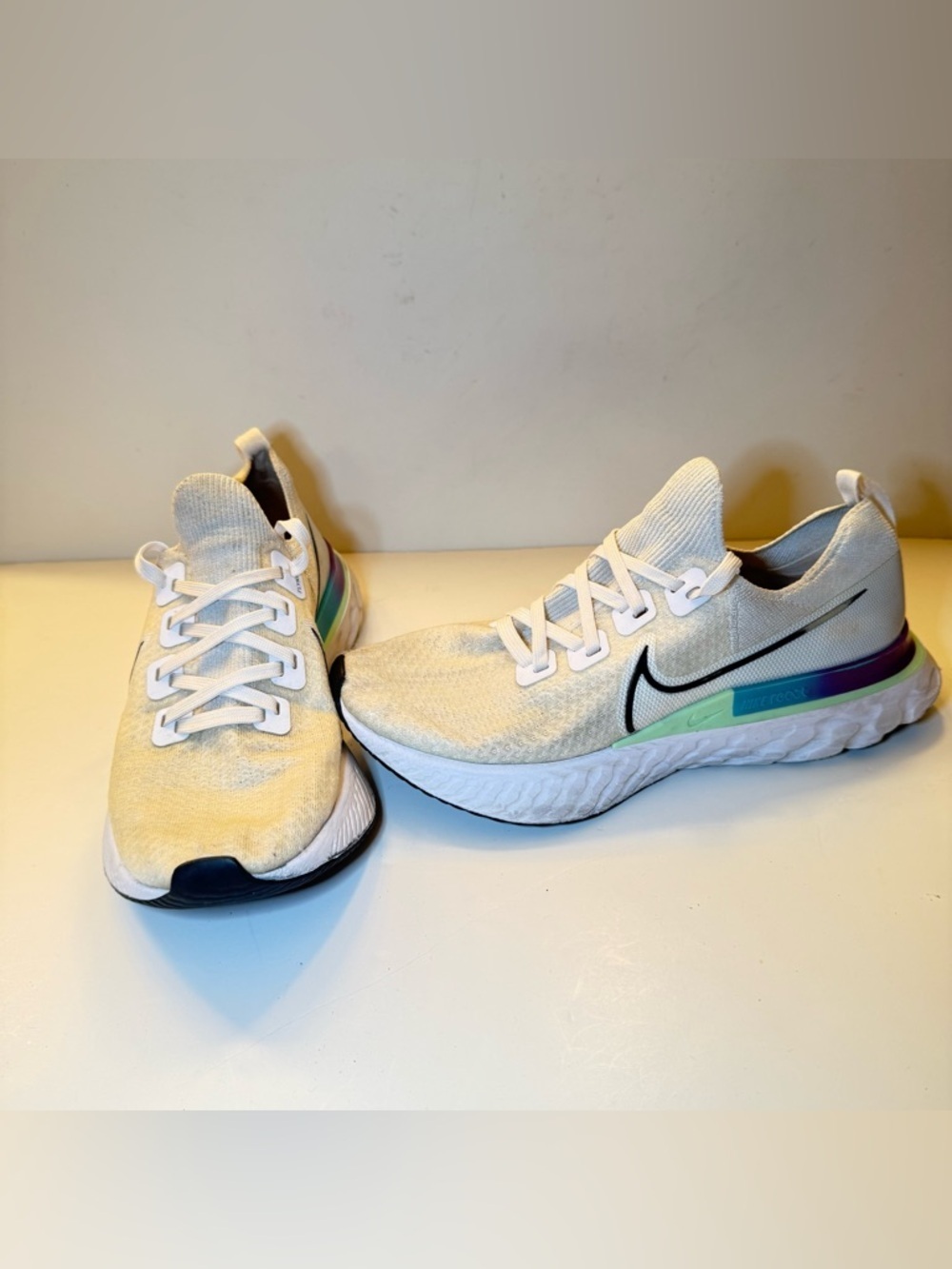NIKE REACT INFINITY RUN FLYKNIT WHITE VAPOR GREEN AQUA RUNNING SIZES